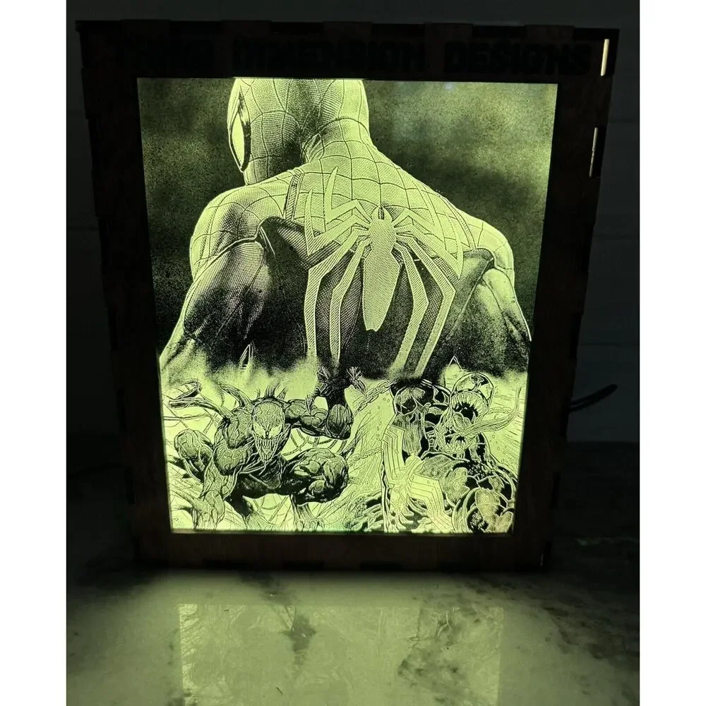 Custom Made Neon Lighted Color Changing Spider-Man Venom Wall/Standing Light Box - Picture 5 of 15